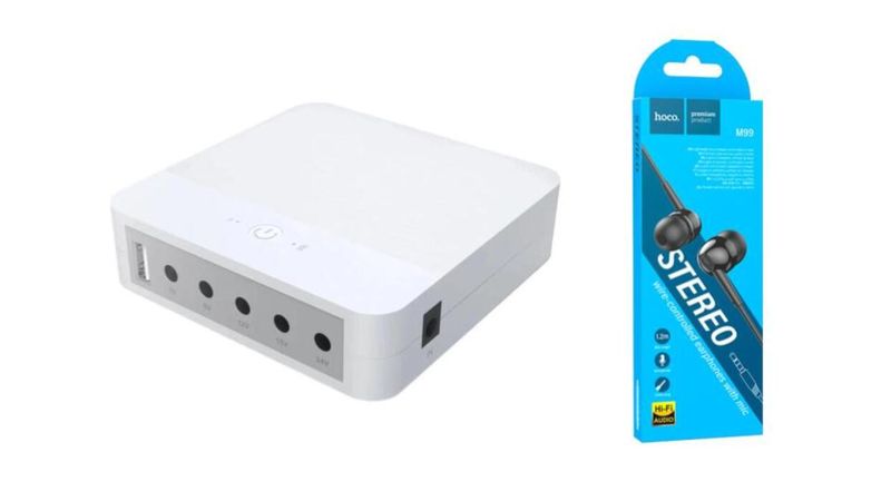 Mini INS DC UPS Power backup Supply WiFi Router &amp; Charger With Earphones