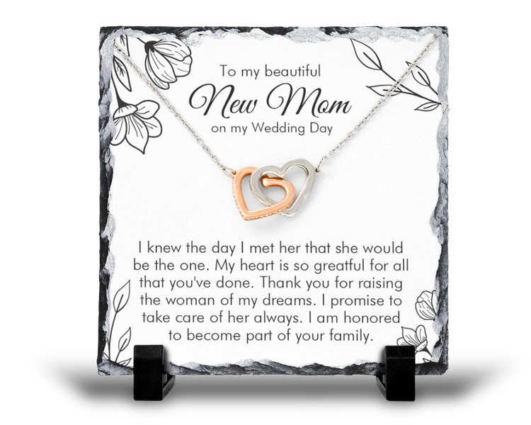 To My Beautiful New Mom On My Wedding Day Wedding Groom Gift Rock Slate