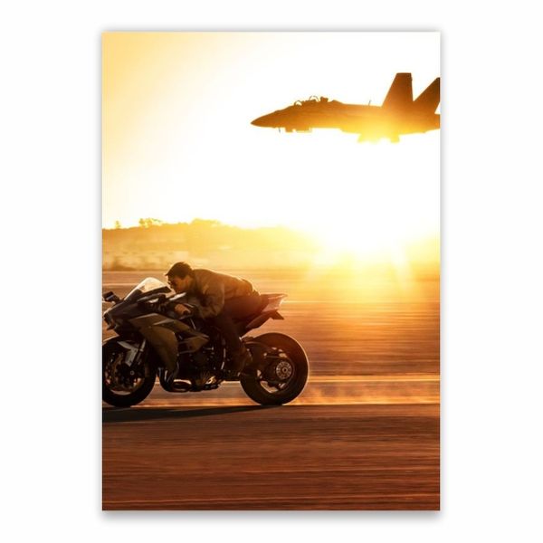 Top Gun Bike And Jet Poster - A1