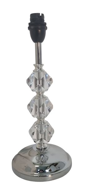 Litex Lamps Chrome Metal Table Lamp with Three Geometric Acrylics