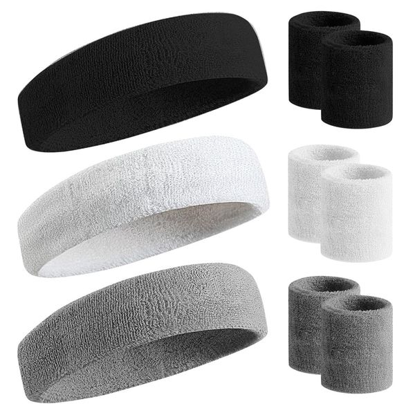 QYNIAL Sports Headband &amp; Wristband Sweatband Set for Men and Women