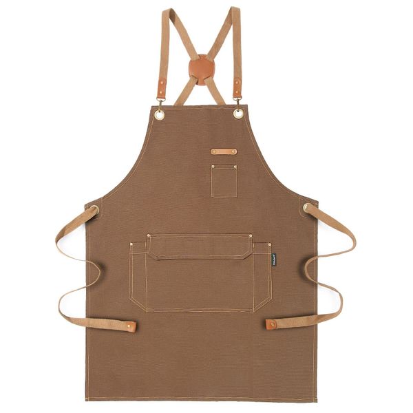Chef Apron for Men Women with Pockets,Cross Back Kitchen Apron