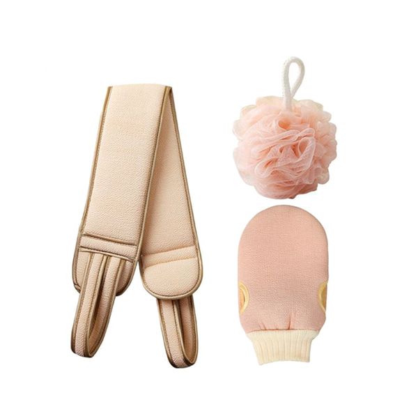 Body Wash Scrub Sponges - Shower Ball Glove Back Scrubber Set -Green