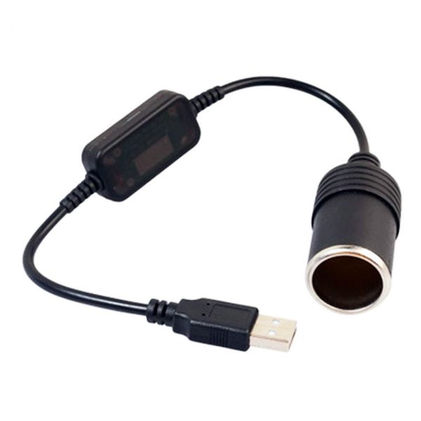 Car Converter Adapter USB to Cigarette Lighter Socket (5V-12V)