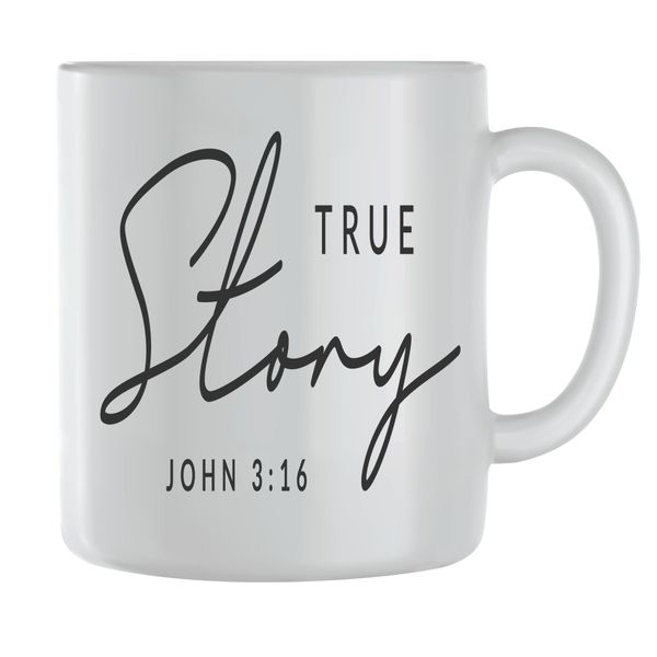 True Story Coffee Mugs for Men Women with Christian Easter Graphic Words080