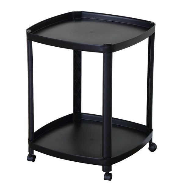 Everfurn Tay Side Table with Wheels - Black