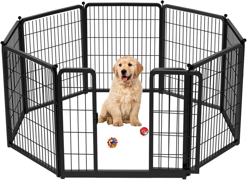 Foldable 8-Panel Pet Playpen for Indoor &amp; Outdoor Camping