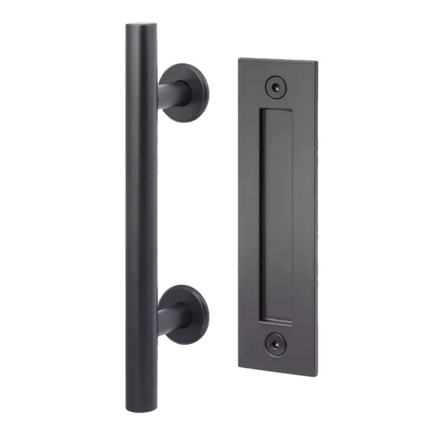 Matte Black Barn Door Handle Sliding Door Cabinet Handles for Home Bathroom