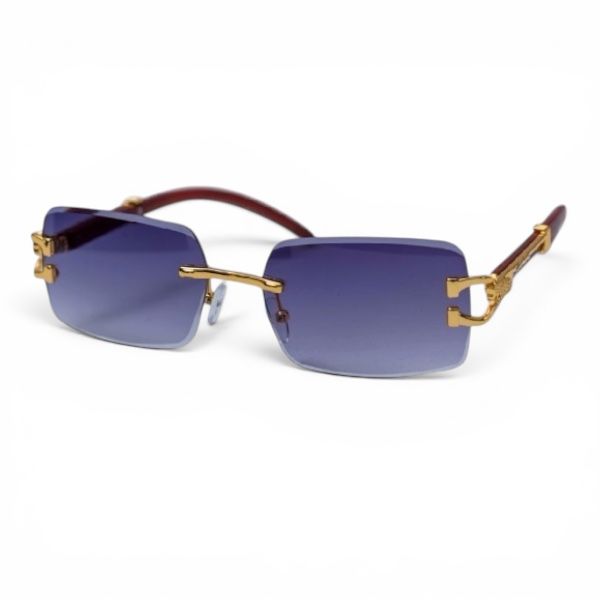 ABEN Men Brown-Gold Rimless, Rectangle