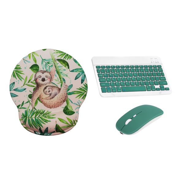 LD Ergonomic Sloth Cuddles Mouse Pad and Wireless Keyboard and Mouse Combo