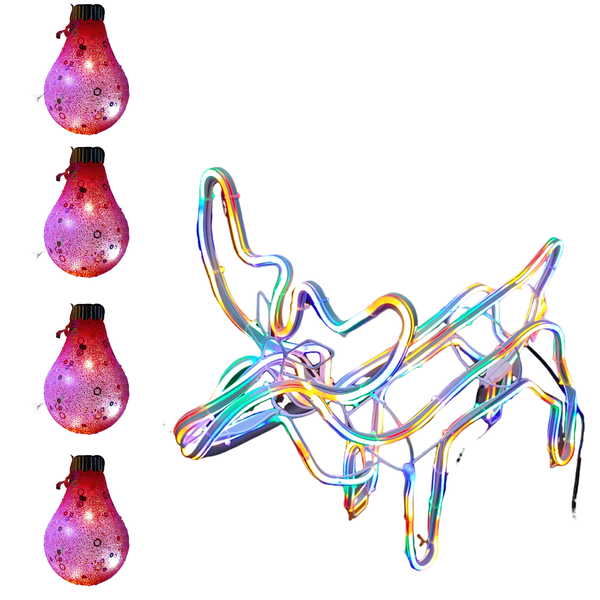 Reindeer Christmas LED Light With Four Christmas Bulbs