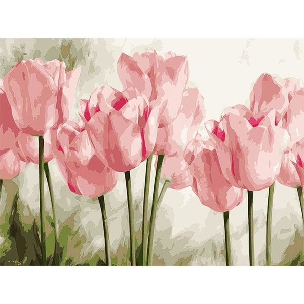 Full Drill Round Dot - Pink Tulips image
