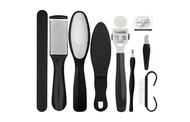 10 Piece - Foot File Callus Remover Pedicure Kit - Multicolor