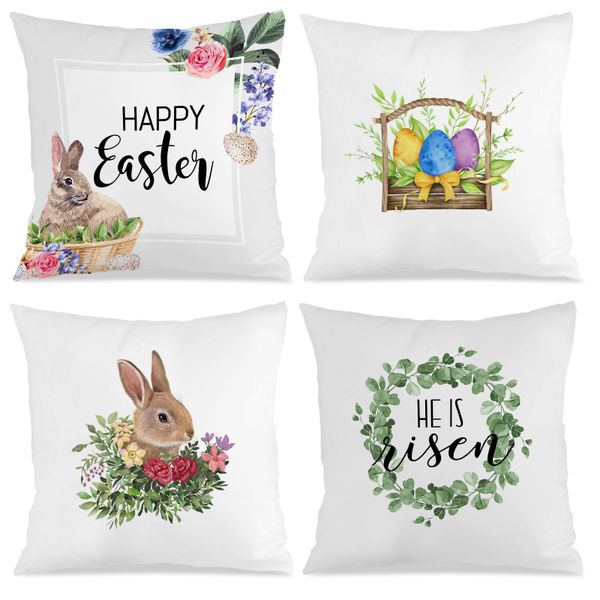 Spring Easter Home Decoration Pillowcases - 45x45cm Soft Cushion Covers