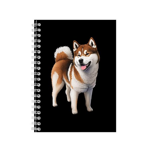 Akita A5 Notebook Spiral Lined Trendy Notepad Dog Idea 332