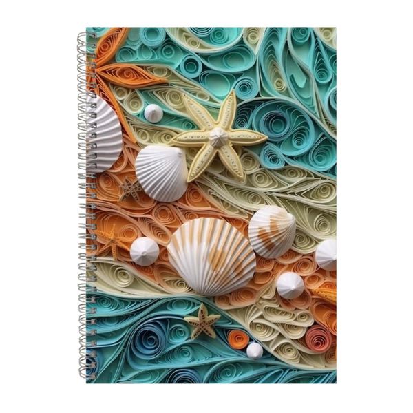 3D Quilled Seashells Beach Wave Notebook Gift Idea A4 Notepad Pad 107