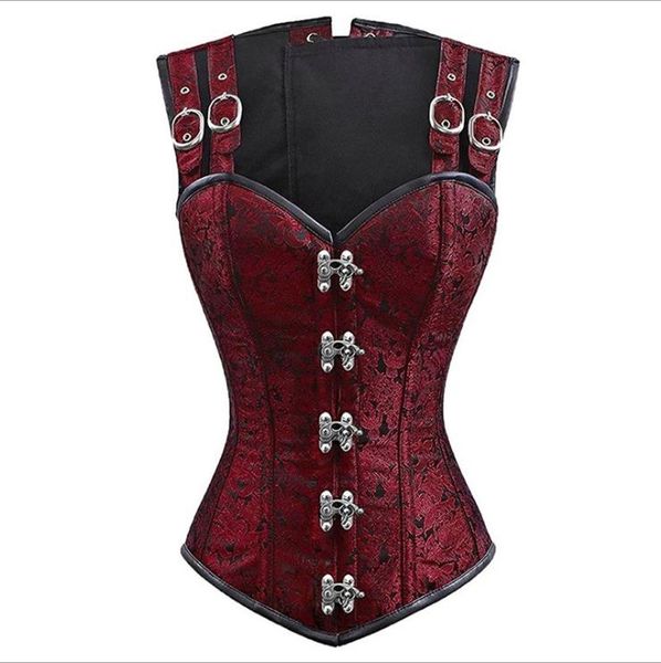 Red Brocade Sweetheart Corset