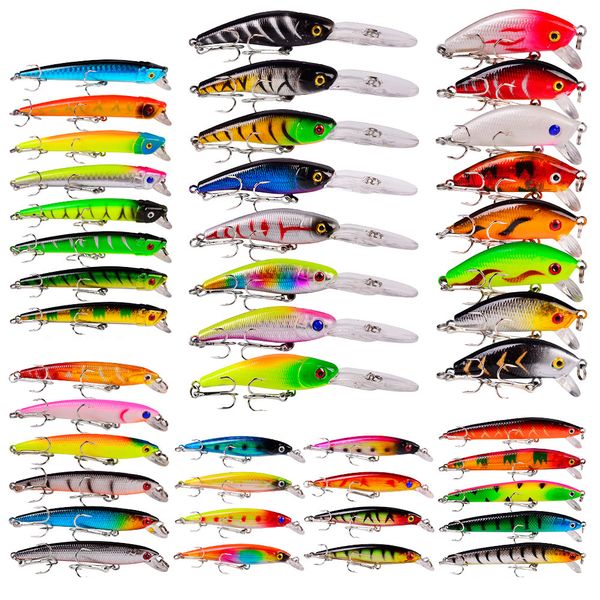 43 Pieces Lure Set - Mixed Hard Baits for Bass &amp; Perch Freshwater Fishing