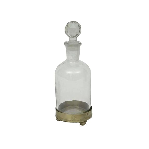YB Ambiente - Glass Bottle Classic With Antique Brass Base