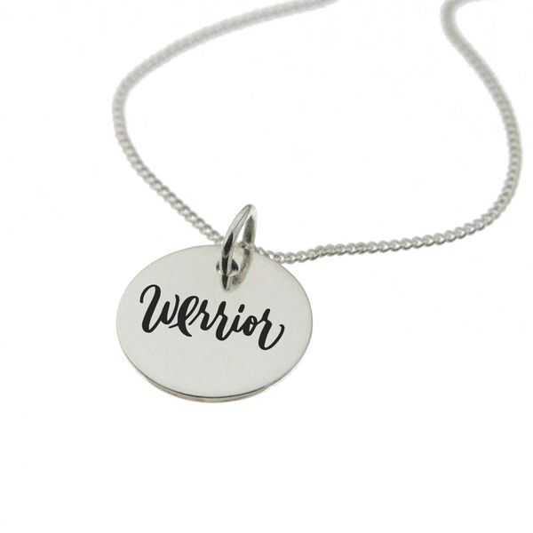 Warrior Necklace with 'My Story Isn't Over' Engraved on the Back