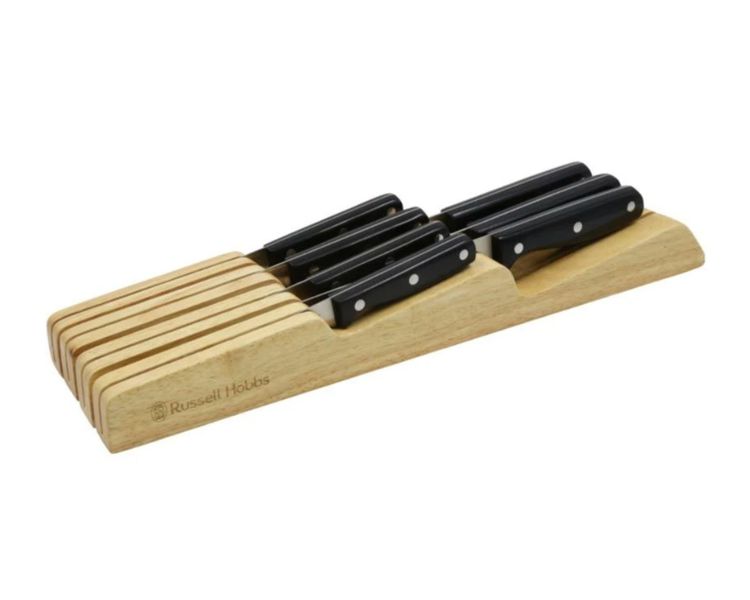 Russell Hobbs Classique 7 Piece Knife Set in Compact Wooden Block