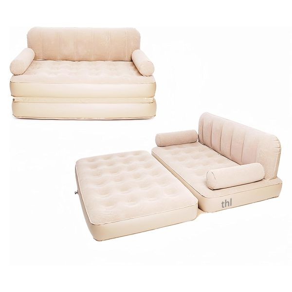 thl Inflatable Couch, Convertible Sofa with Pump for Living Room, Camping