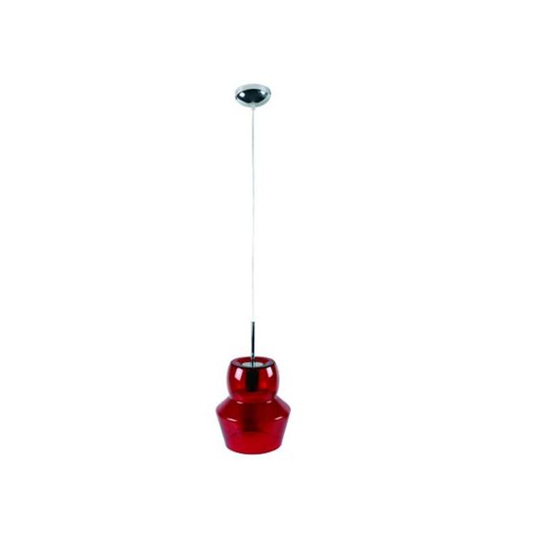 ACDC - 230v 40w E27 Pendant Light Red Glass