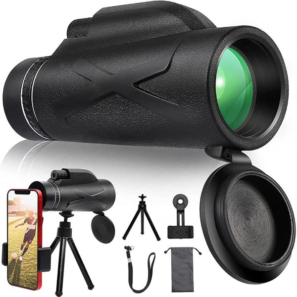 Professional Monocular Telescope, HD 80x100, BaK-4 Prism Dual Focus