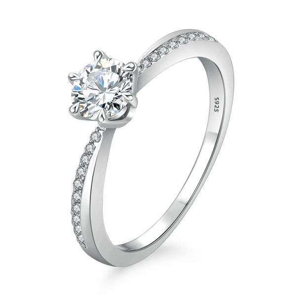 Colton James Premium 0.5ct Moissanite Engagement Ring - Round Cut Pav Band
