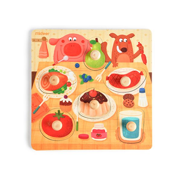 Mideer Wooden Peg Puzzle Dinner Time