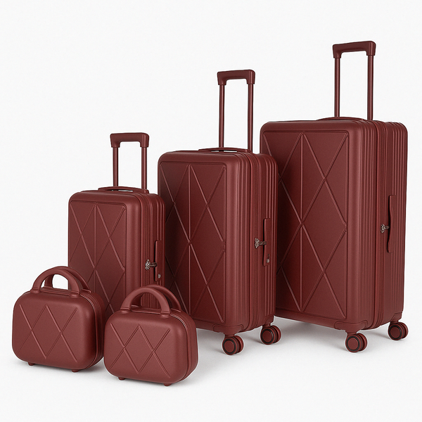 Red PC Hardshell 5-Piece Luggage Set - TSA Lock, Spinner Wheels