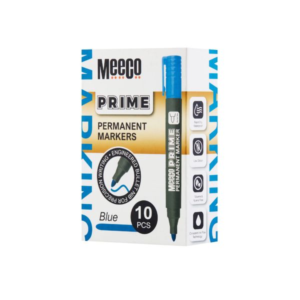 Meeco PRIME Permanent Marker Blue Pack of 10
