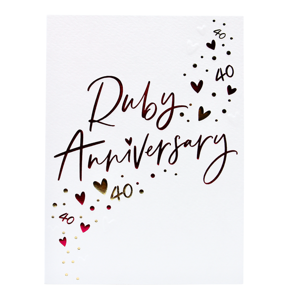 Anniversary Card - "Ruby Anniversary" - 40 Years