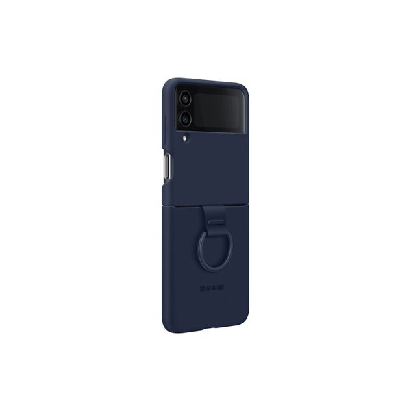 Samsung Galaxy Z Flip4 Silicone Cover With Ring - Navy