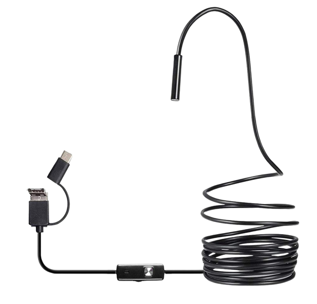 5M 3 in 1 Endoscope Inspection Camera Borescope with 6 Adjustable Led Light