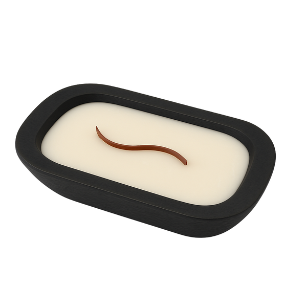 Sandalwood and Vanilla Scented Candle Bowl With Curved Wooden Wick 200g