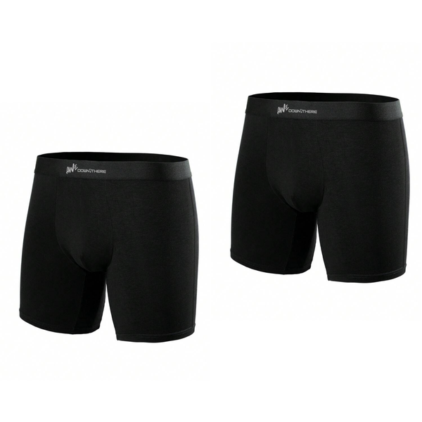 Awe Down There - Men's Mid-Length High Stretch Boxers - 2 Pack Navy