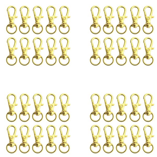 50 Pcs Swivel Clasps Lanyard Snap Hook Lobster Claw Clasp Silver