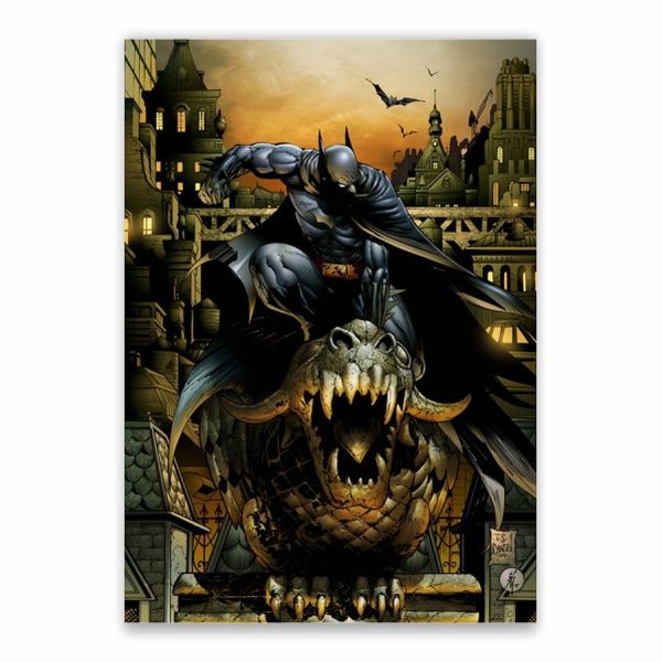 Batman On A Gargoyle Poster - A1