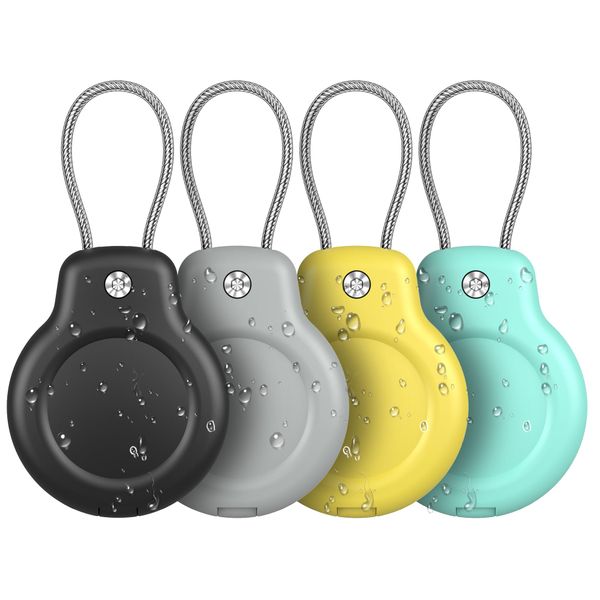Compatible with Apple AirTag Waterproof 4 Pcs Secure Holder with Wire Cable