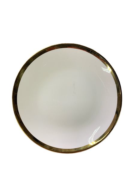Quality Porcelain Round Dinner Plate With Gold Border - 6 Piece