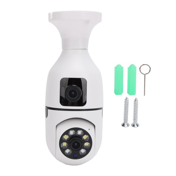 Light Bulb Security Cam: 2 - Lens, Motion, 2 - Way Talk, Night Vision, Alarm