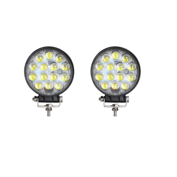 2Pcs 4D 42W Round LED Work Light For off-road ATV UTV