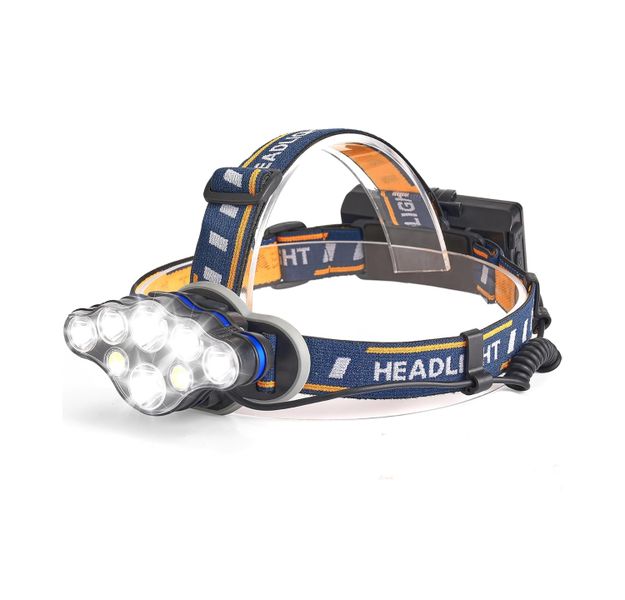 Rechargeable Headlamp 8 Led Head Lamp 18000 Lumen Ultra-Bright