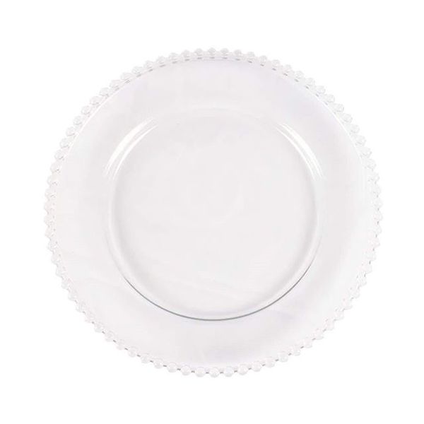 Clear Glass Underplate with Dots - Pack of 12