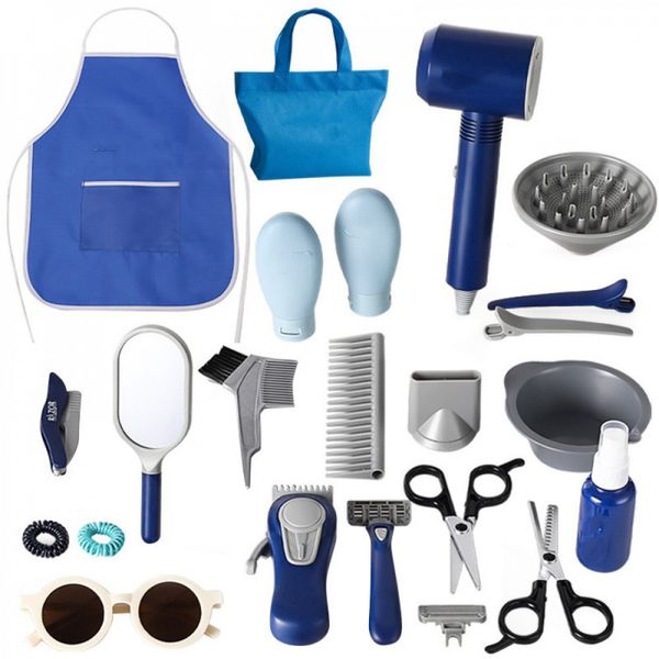 QYNIAL 23-Piece Kids' Barber Shop Toy Set: Pretend Play Stylist Tools