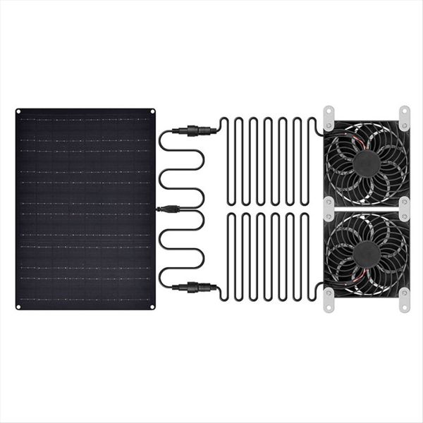 Solar Powered Fan for Dog House 15W Solar Panel Dual Compatible with None