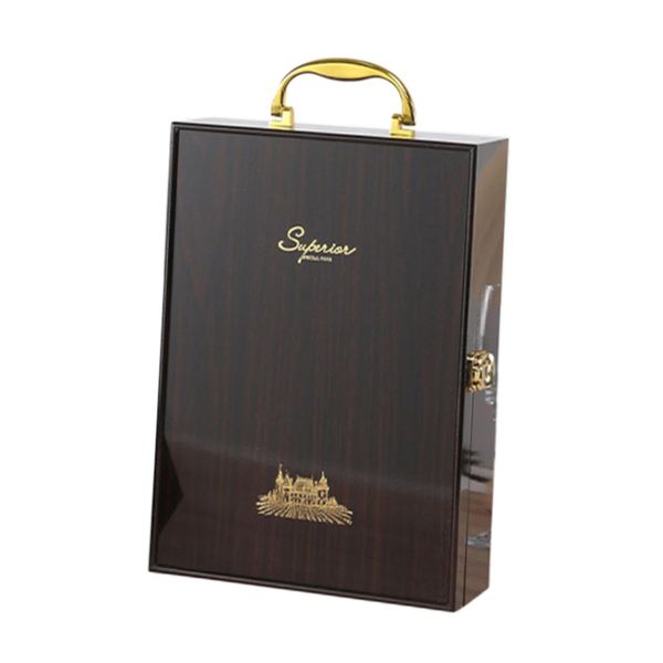 Red Wine Box Wooden Handmade Storage Organizer