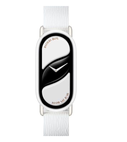 Sleek Glacier White Magnetic Kona Leather Strap -Designed for Smart Band 10