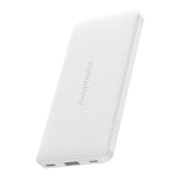 RAVPower 10000mAh USB Type-C PD18W QC3.0 Power Bank - White